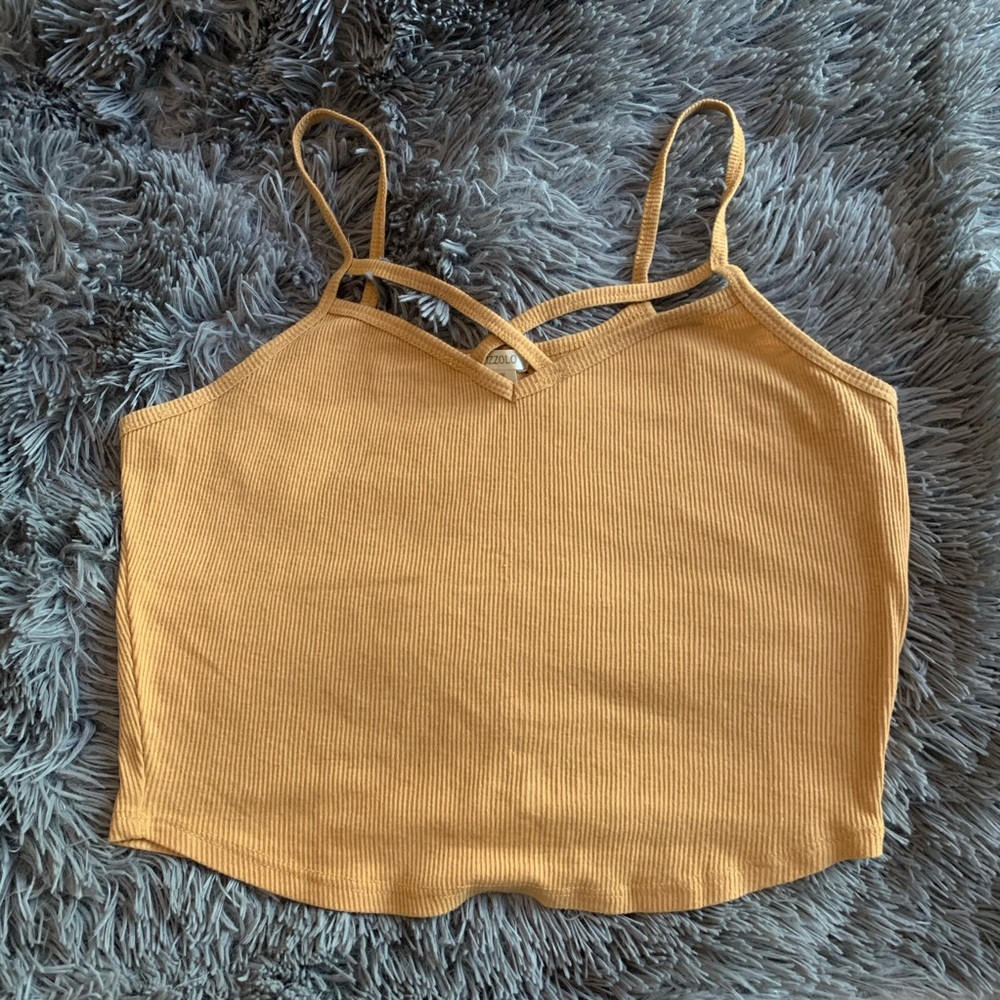 Yellow crop top tank